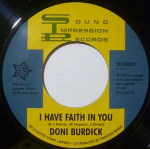 DONI BURDICK - I have faith in you / Bari track - 7inch (SP)