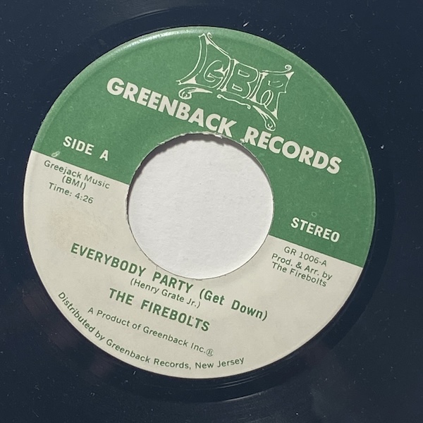 洋楽 the firebolts /everybody party 7inch THE FIREBOLTS everybody party (get down) / hum along song, 7INCH